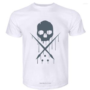 Erkek Tişörtleri Erkek Kısa Kollu Gömlek Mürekkepli Siyah Kafatası Dövme Mürekkep Sahnesi Moda Tee-Shirt Erkek Yaz Tops