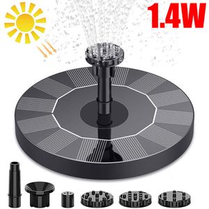 Solar Power Bird Bath Fountain Pump Upgrade 1.4W Solar Fountain with 4 Nozzle