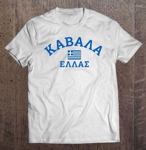 Мужские футболки T Рубашки Kavala Greece Греческий флаж