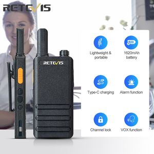 Walkie Talkie 15mm Ultra thin Mini Retevis RT622P Type C Charge VOX Walkie talkies PMR4 Profesional Portable Two way Radio ht 230731