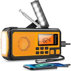 Радио 2023 DAB FM AM Bluetooth Аварийный солнечный приемник ручной рукояток динамо наружный светодиод SOS S 230331 доставка электроники Telecom DHWB1