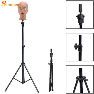 Wig Stand Simnient Adjustable Tripod Stand Holder Mannequin Head Tripod Hairdressing Training Head Holder Top Selling Hair Wig Stands Tool 230731
