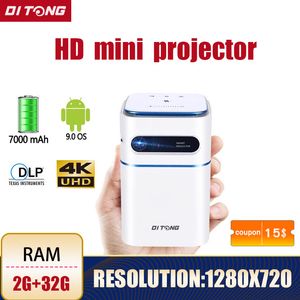 Smart Projectors MiNi Smart Android Projector DLP LED Bluetooth Portable Full HD WIFI Movie Game Sync Screen Home Outdoor Smartphone 230731
