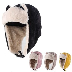 Beanie Kafatası Kapağı Sıcak kulaklıklar kalın kulak çırpılmış şapka kış soğuk provalı pamuklu kedi kulakları rusça 230801