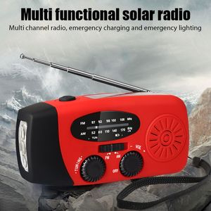 Радио солнечный ручный приемник Mini Portable AM ​​FM погода с многофункциональной аварийной аварийной фонариком 1000 мАч банк 230801