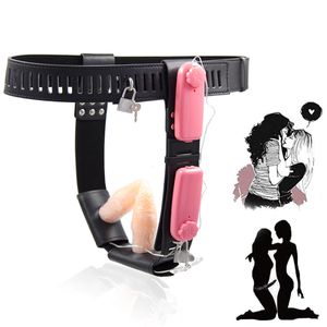 Cockring's Thong Harness Chastity Pantolon PU Deri Kadın iffet kemer iç çamaşırı külot çift anal popo fiş yapay penis seks t l1 230801