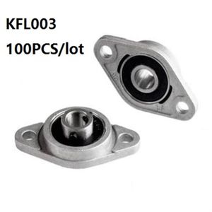 100pcs lot KFL003 FL003 17mm çinko alaşımlı yatak üniteleri Yastık bloğu rulmanları CNC yönlendirici parçaları için flanş blok yatağı 269k