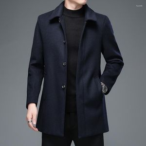 Мужские траншевые пальто Зимой высококачественные мужские куртки и деловая шерстяная шерсть
