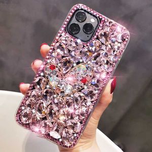 Huawei P Smart 2021 P50 Pro P40 Lite P30 P20 Honor 9x 30 20i 20 10 10i 9c 8x 8c Rhinestone Cover L230731