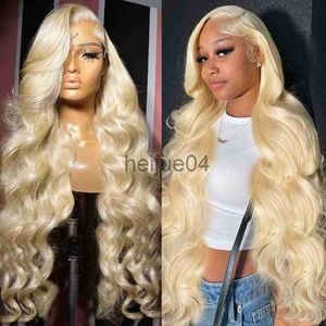 Human Hair Capless Wigs 30 40 Inch 613 Honey Blonde Color 13x6 HD Transparent Lace Frontal Body Wave Human Hair Wigs Remy 13X4 Lace Front Wig For Women x0802