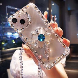 Случаи сотового телефона Bling Diamond Flower мягкий телефон для Samsung Galaxy A53 A73 A33 A32 A51 A71 A 72 52 23 22 13 12 11 10 S Cover L230731