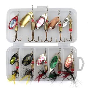 Baits Lures Metal Spoon Spinner Fishing Lure 10pcs Set Spoonbait Crankbaits Wobblers for Pike Crochet Kit Artificial Bait 230802