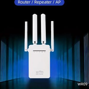 ABD fişi, WiFi Extender WiFi Booster 300Mbps WiFi Sinyal Tekrarlayıcı Sinyal Amplifikatörü 4 Anten 8.11n Uzun Aralık Erişim Noktası AP