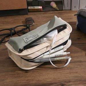 Сумки для карандаша большая мощность корпуса трюк Canvas Pencilcase School Supplies Pen Estuche Escolar Korean Station Worke Box 230802