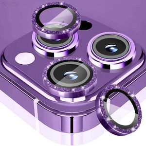Корпуса сотового телефона роскошные металлические стеклянные камеры корпус объектива для iPhone 13 11 14 Pro Max 12 Mini 14 плюс iPone 13pro 14pro 12pro Purple Cover L230731