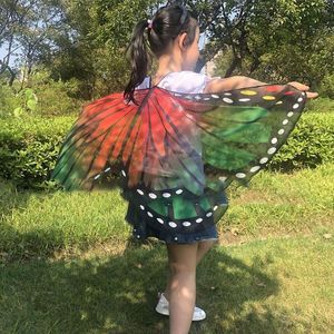 Eşarp peri cosplay kelebek eşarp kostümleri aksesuar çocuk moda kanatları şal çocuk pelerin dans kıyafetleri