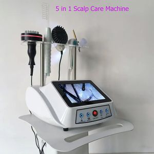5 em 1 máquina de crescimento de cabelo a laser de alta frequência analisador de pele e tratamento de análise de couro cabeludo para perda de cabelo massageador de couro cabeludo