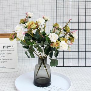 Декоративные цветы роза искусственный шелковый букет для домашнего стола украшения свадебная вечеринка