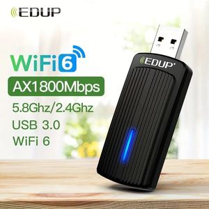 EDUP USB 3.0 WiFi 6 Adaptör Ax 70866.14inch802.11ax 5.8GHz/2.4GHz MU-MIMO Windows 7/8.1/10/11 için oyun desteği için kablosuz ağ adaptörü