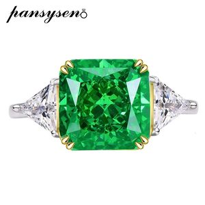 Alyans Pansysen Lüks 10mm Tsavorite Paraiba Turmalin Taş Kokteyl Yüzükleri Kadınlar İçin En İyi Kalite 925 Sterling Gümüş Takı Yüzük 230802