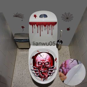 Parti Dekorasyon Erkekler Mayo Cadılar Bayramı Kafatası Korku Tuvalet Koltuğu Grabber Sticker Kapak Örümcek Palyaço Kan El İzi Korkunç Korku Parti Dekorasyon Topper X0803