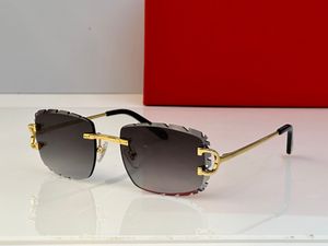 Altın Carti Square Man güneş gözlüğü kadın moda gözlük leopar polarize anti -mavi ışık UV lens kaplama metal çerçeve vidalı tasarımcı mans ct0092o