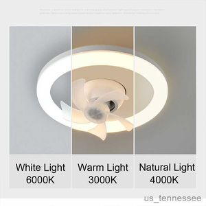 Electric Fans 30/60W Ceiling Fan With Led Light And Remote Control Rotation Cooling Electric fan Lamp Chandelier For Room Home Decor R230803