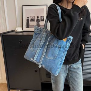 Omuz çantaları retro kadın denim çantası yeni kot pantolon elçisi çantası y2k tuval omuz çantası eko çantası Koreli alışveriş okulu kadın el çantası el çantası