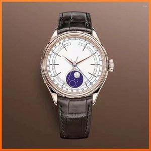 Armbanduhren 2023 Herren Automatische mechanische Uhr Leuchtende 904L Edelstahl Klassische Mondphase Serie Hochwertige 40-mm-Uhren