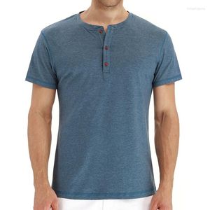 Erkek Tişörtleri Yüksek Kaliteli Uygun Sokak Giyim Nefes Alabası Elastikiyet Pamuk Düğmesi Aşağı Kısa Kollu Tişört