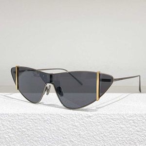 Дизайнерские солнцезащитные очки кошачьи глаза SL536 Золотая металлическая рама для женских очков коричневый зеленый линз