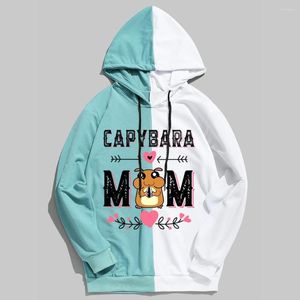 Felpe con cappuccio da uomo Kawaii Animal Cartoon Steam Punk Ulzzang Felpa Casual Moda Donna Y2k Vestiti Ragazzi Harajuku Top Capybara Felpa con cappuccio