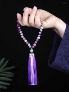Strand 8mm Purple Emperor Stone Islamic Muslim Tasbih 33 Bead Bracelet Women Tasty Blessing Rosary Natural Semi-Precious Jewelry