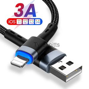 Зарядные устройства/кабели 3A USB A до 8 -контактного заряда кабеля для iPhone Fast Зарядка USB -кабель для iPhone 14 13 12 11 Pro Pro Phone Cable Cable 1/2M x0804