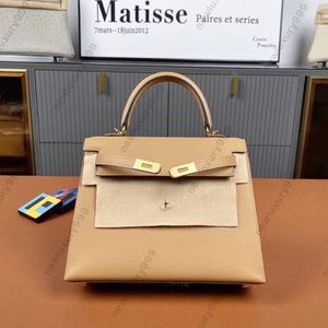 Tüm el yapımı el yapımı tasarımcı omuz çantası 2528cm, ithal fransız orijinal deri 24k gerçek altın elektroliz metal tote çantası benimsiyor