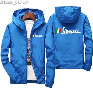 Erkek Ceketleri Yeni Erkekler Sıradan Bombacı Ceket Yaz Vespa Pil Araç Moda Açık Ultra Zipper Spor Güneş Koruyucu Giyim T230804