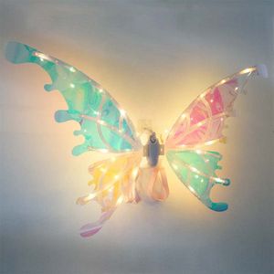LED SwordsGuns R01 Elf Wings Fairy Costume Accessory For Kids Happy Birthday Party Decorations Angel Girl Performance Props 230804