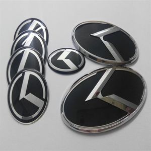 7pcs 1Set Black K логотип Emblem Emblem 3D наклейка для Kia Optima K5 2011-2017 Car Emblems265s