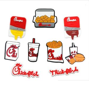 Cartoon Accessories Wholwsale Fast Food Chick Fil A Clog Charms For Shoe Buckcle Decoration Party Gift Drop Delivery Baby Kids Materni Dhlnb
