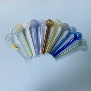 QuartzPro 12 Colors 4 Inch Glass Oil Burner Smoke Pipe Hand Tube With 2cm Water Bowl