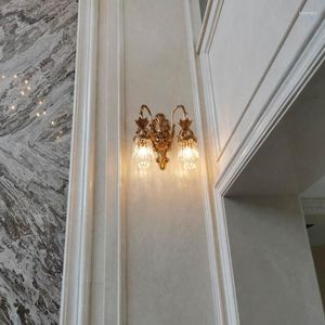 Duvar lambası bakır retro zarif lüks villa oturma odası ve başucu merdiven koridor koridor koridor yatak odası