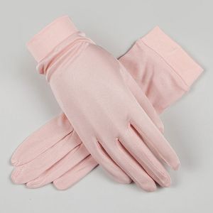 Fingerless Gloves 100 Natural Mulberry Silk Glove Women Summer Skin Care Sunscreen Breathable Sleep Moisturizing Touch Screen Driving Mittens A60 230804