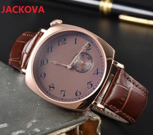 Sub Dial Work One Eye Design Automatic Date Men Watches Luxury Mens Genuine Leather Band Movimento al quarzo Orologio da polso di alta qualità Super Nice Regali