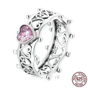 925 Sterling Gümüş Gerçek Aşk Bekler Halk Kalp Kübik Zirkonya Yüzük Mücevher Hediyeleri Kızı Kadın Lady Girls
