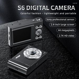 Dijital Kameralar Kamera 2.7K 44MP 2.4 inç IPS Ekran Vintage Profesyonel Mikro Tek HD Pogerya SLR Kart Mini Cep