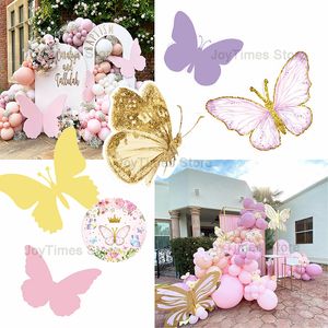 Другое мероприятие поставляется 18/24/36 -дюймовая бабочка KT Party Decoration Pink Gold Purple Butterfly Тематическая картонная вечеринка на день рождения свадебный фон 230804
