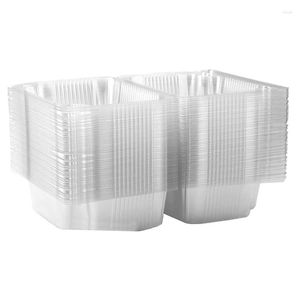 Bakeware Tools 100 Pieces Cake Slice Boxes Individual For Portions 7.3 Inch Food Takeaway Containers Muffin Salad