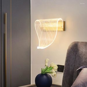 Duvar lambası akrilik Led Modern Aydınlatma Lüks Altın 8W Işık Oturma Yatak Odası Başucu Ayna Merdiven Koridoru İskandinav İç Mekan Armatürleri