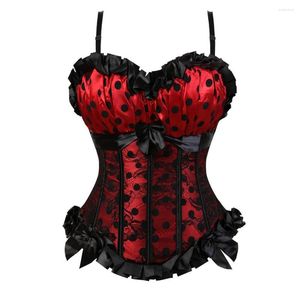 Bustiers & Corsets Bustier Corset Femme Top To Wear Out Vintage Polka Dots Gorset Strap Padded Cup Plus Size Corsetto Carnival Party