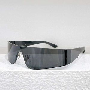 Lüks Tasarımcı Kadın Güneş Gözlüğü Moda Markası Erkek Güneş Gözlüğü BB0041S Siyah Gümüş Naylon Kalın Full Lens Dar Dikdörtgen Uygun Maske Leydi Günlük Gözlük UV400